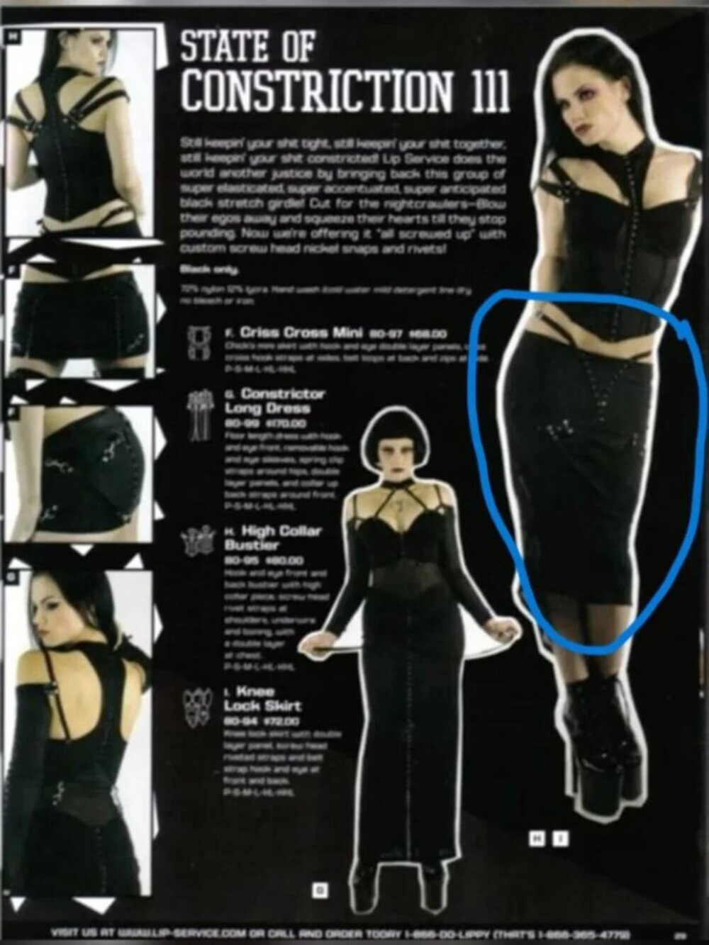 EXTREME ISO - LIP SERVICE "STATE OF CONSTRICTION III" MIDI SKIRT